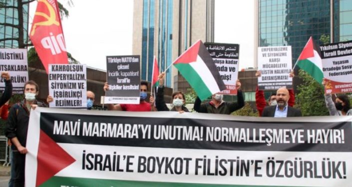 İsrail Başkonsolosluğu önünde Mavi Marmara protestosu