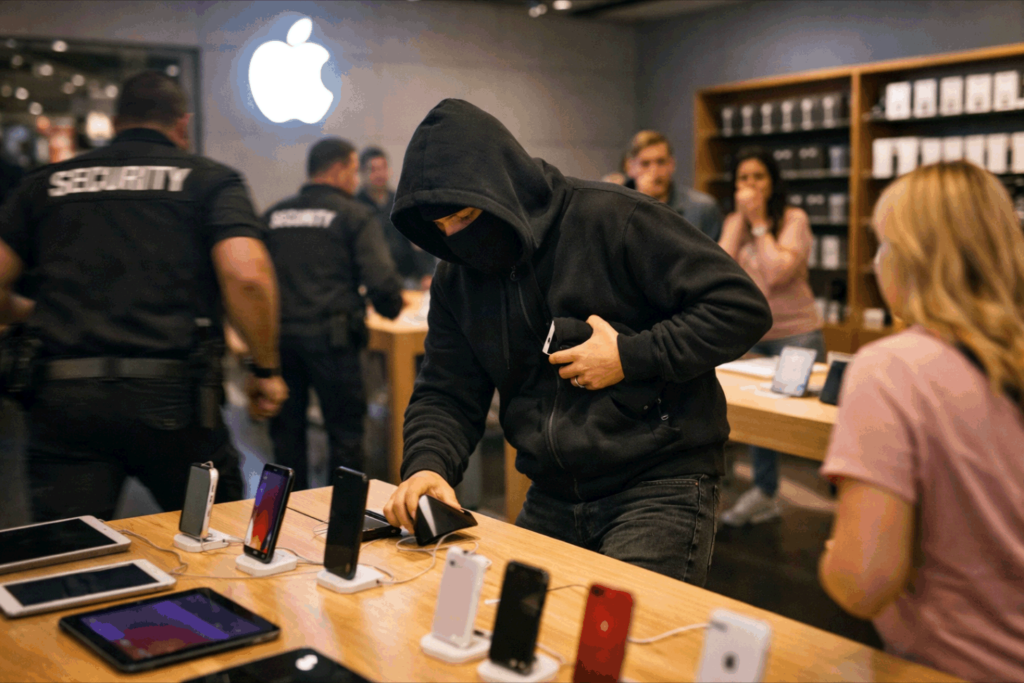 Apple Mağazasında Şaşırtan Anlar: Hırsızlık Anı Kamerada